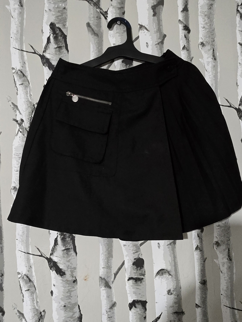 Malbon Black A-Line Mini Skirt with Front Pocket Size M